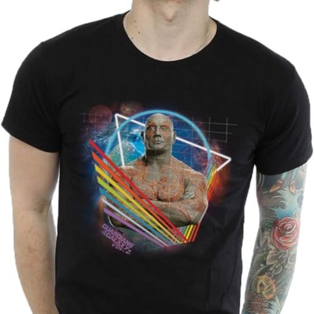 Absolute Cult Marvel Guardians of the Galaxy Neon Drax T-Shirt Large